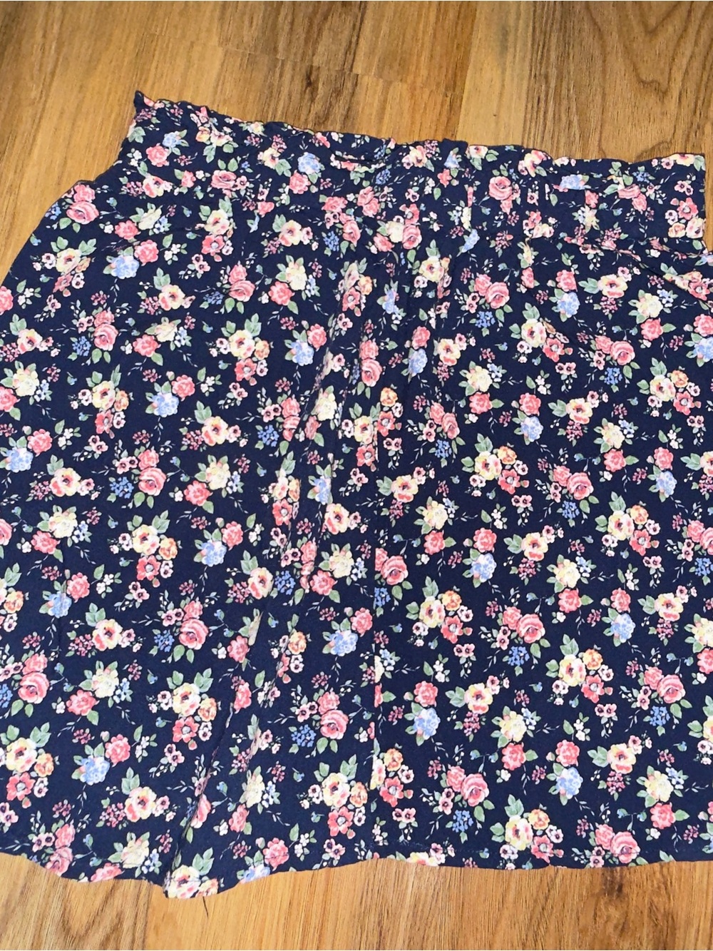 Copper Key Navy Floral Elastic Waist Bermuda Shorts